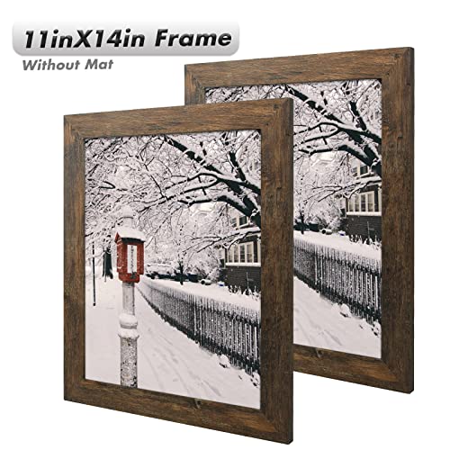 Golden State Art, 11X14 Picture Frame - Country Wood Grain Style - Tabletop Display, Back Hangers For Wall Display - Great For Photos, Gift, Pictures, Wedding, Portraits (2 Pack, Brown) #TOP1