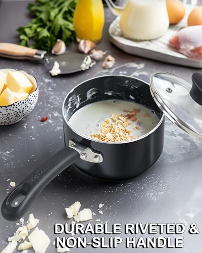 Cooknhomenonsticksaucepanwithglasslid2qtmultipurposepotsaucepankitchenwareblackaluminum Urban Country Home Decor Cook n home nonstick sauce pan with glass lid 2 qt multi purpose pot saucepan kitchenware black aluminum urban country home decor
