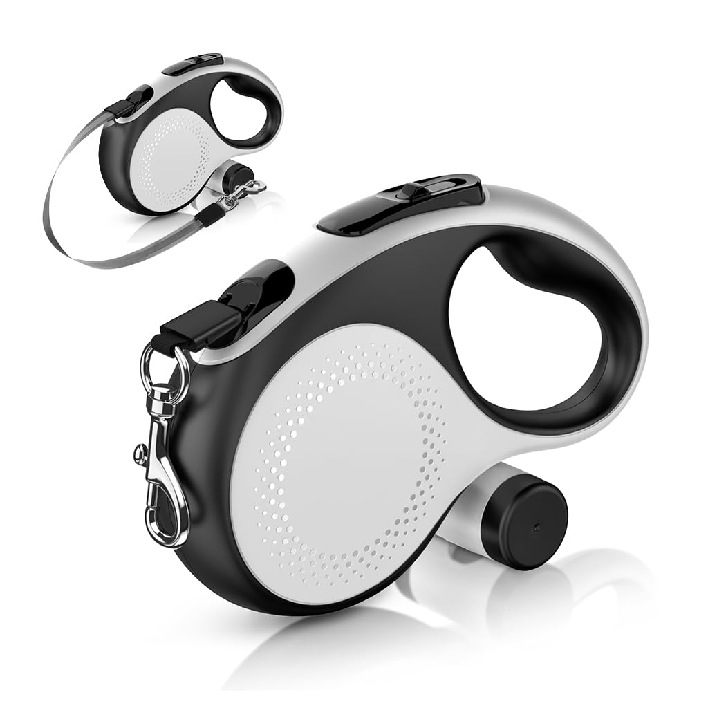 ZIBUYU® Retractable Dog Leash with Detachable Waste Bag 2 In 1 Auto Dog Belt One Button Lock & Release Strong Nylon Tape No Tangle for Small, Medium, Large Pet Accessories (Dogs Up to 50kg) 5m (B0D1Q679FH) Amazon Price History, Amazon Price Tracker