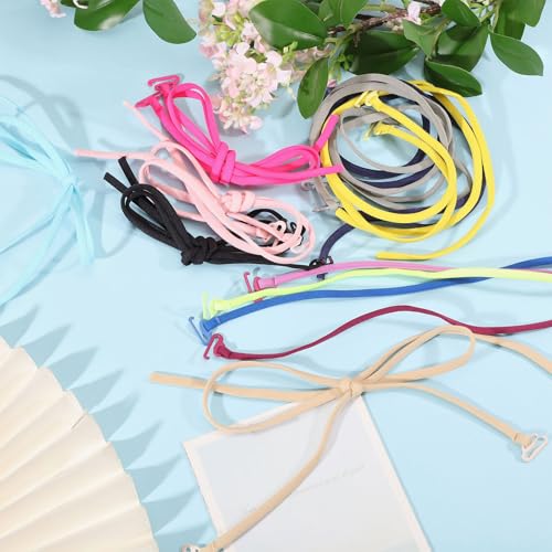 Image of FREEBLOSS 18Pairs Halter Neck Bra Straps Replacement 18 Colors Decorative Bra Straps for Women Adjustable Bathing Suit Strap
