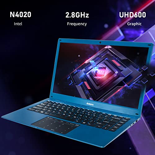 2022-Newest-Azeyou-141-Thin-Light-Business-Student-Laptop-Computer-up-to-28GHz-Intel-Celeron-N4020-Processor-4GB-DDR4-RAM-64GB-Storage-2MP-Webcam-WiFi-Bluetooth-Windows-11-Laptop-Blue