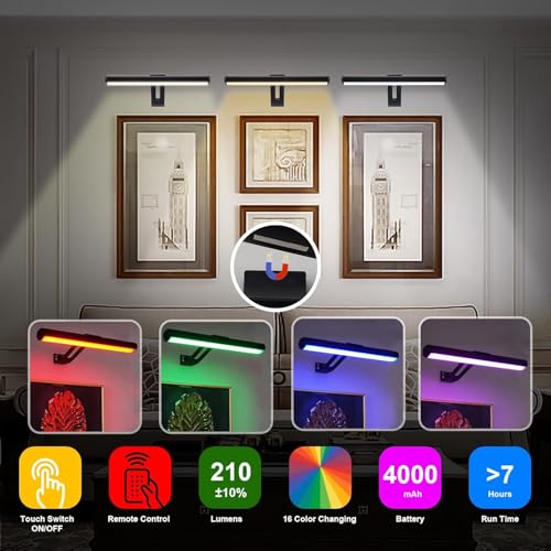 Image of Picture Light Battery Operated, Wireless Picture Lights for Wall