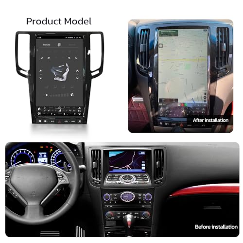 aoonav 13.6 Inch Android 12 Car Stereo Radio for Infiniti G25 G37 G35 Q40 Q60 2007-2015 Multimedia Player GPS Navigation Carplay Android Auto WiFi 1080P Stereo Replacement Head Unit (Black 128GB)