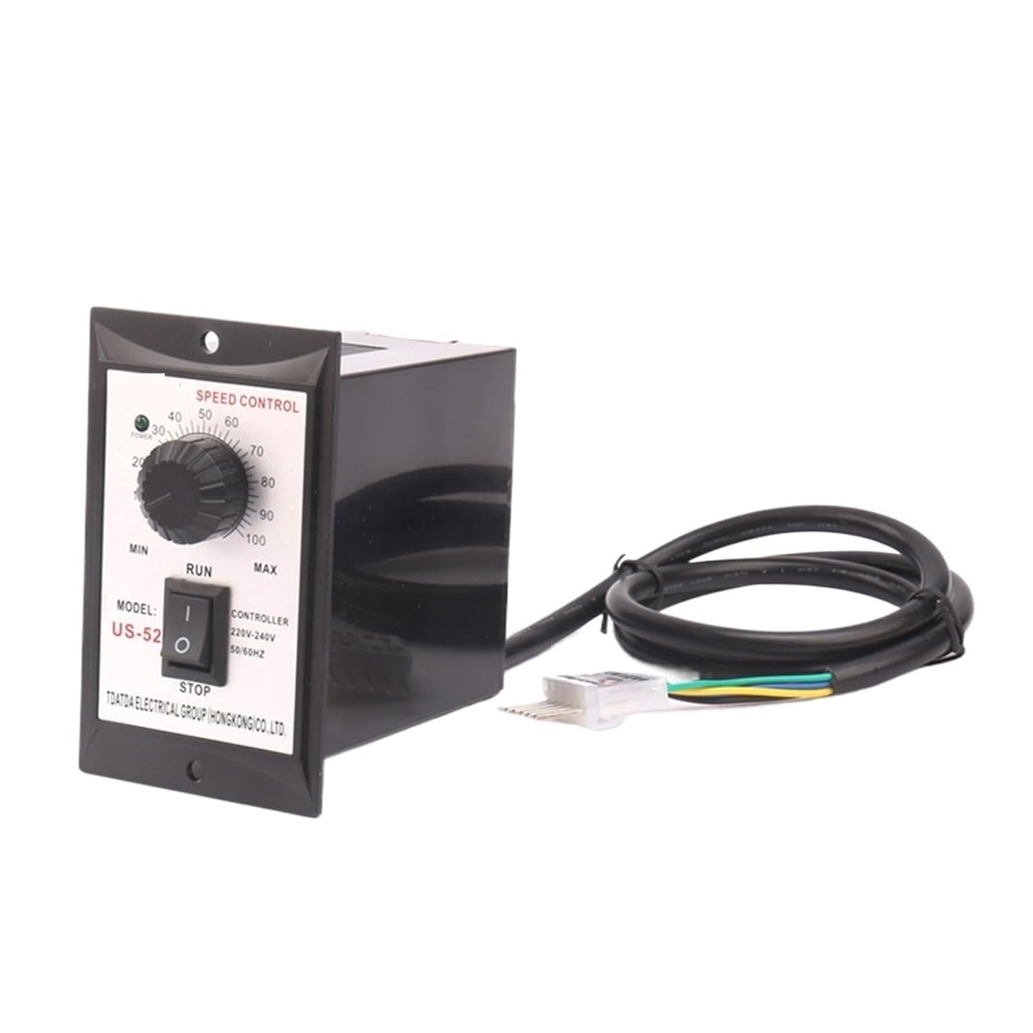 1pcs US-52 Speed Controller 400W AC220V ABS Speed Controller Motor Speeds Pinpoint Regulator Control Device with Indicator Light(US-52 220V 400W)