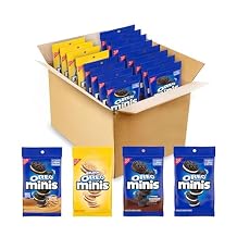 OREO Minis Sandwich Cookies Variety Pack, Original Creme, Chocolate Creme, Peanut Butter Chocolate, and Golden OREO, 16-3 oz Bags