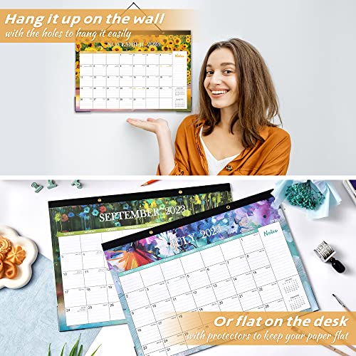 Desk Calendar 2023-2024 - 18 Months Large Desk Calendar 2023-2024, Jul 2023 - Dec 2024, 17" X 12", Corner Protectors, Hanging Holes, Desk/Wall Calendar For Planning And Organizing #TOP5
