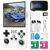 R36MAX Retro Handheld Game Console, 4.0-Inch IPS Display, 720x720 Resolution, Portable Linux System, 128GB Support 22000+ Classic Games, R36MAX Retro Gaming Console with Portable Case（White 128GB）