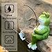 DHOBY GHAUT Frog Decoration for Yard Outdoor Garden Decor 9.7 Inch Tall Fishing Frog Statue for Koi Pond, Waterfalls or Poolside Ornaments, Fisher Animals Pond Decor, Gift for Mom & Women