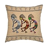 Swono Southwestern Throw Pillow Cover American Kokopelli Ethnic Tribal Decorative Pillow Case Home D