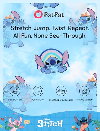 Disney Stitch Gymnastics Leotards for Girls One-Piece Kids Unitard Biketards with Shorts 8-9 Years - Thumbnail 3