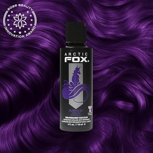 Arctic Fox Semi-Permanent Hair Dye, Vegan & Cruelty-Free, Ammonia-Free, Conditioning, Long Lasting, Vibrant Purple AF Color, For All Hair Types, Unisex, 4 Fl Oz - 1