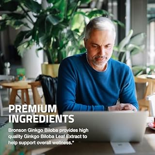 Bronson Ginkgo Biloba Extra Strength Supports Brain Function & Memory Support, 360 Vegetarian Capsules