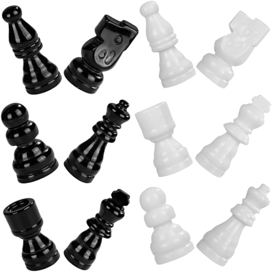 12pcs Chess Pieces Only Resin Figurine Set for Desktop Decor and Cars