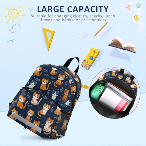 Sac à dos pour tout-petit chat orange qui sécurise les trajets d'école - 7