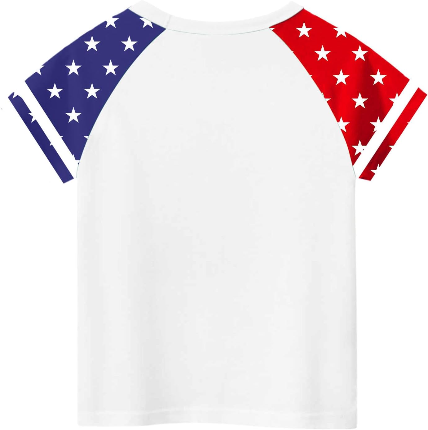 Patriotic Raglan Tshirt for Girls Stars Stripes Sleeves Crewneck Tee Short Sleeve Top Casual Sport Baseball Toddler