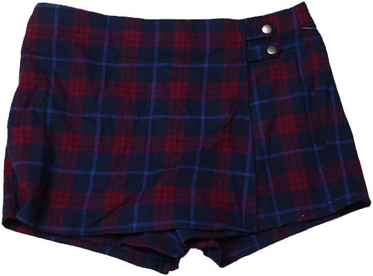 Be Bop Womens Faux-Wrap Plaid Skort Skirt, Red, Juniors, 13