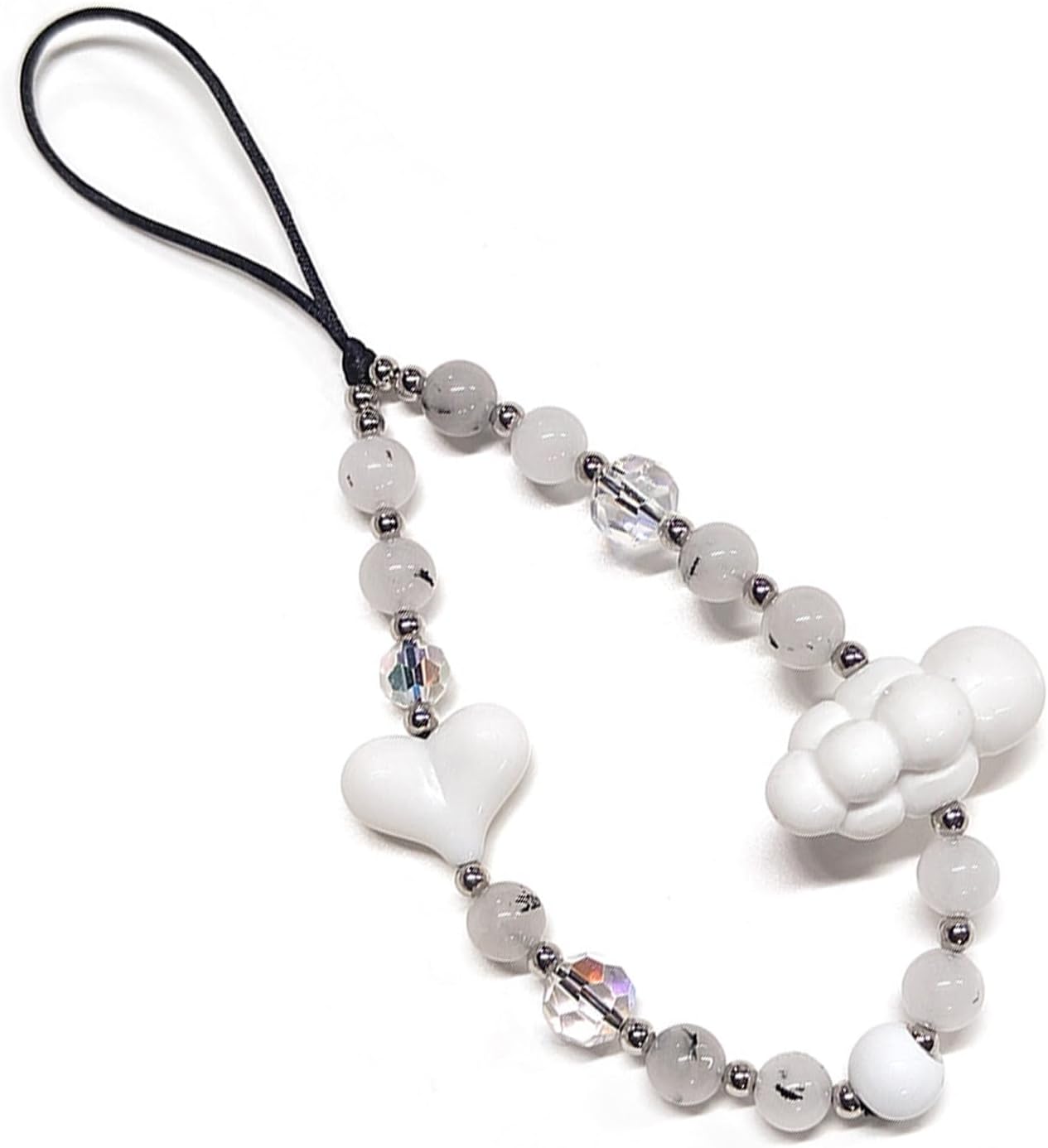 Y2K Cute Short Beaded Phone Charm Lanyard for Bags Cameras Keychains