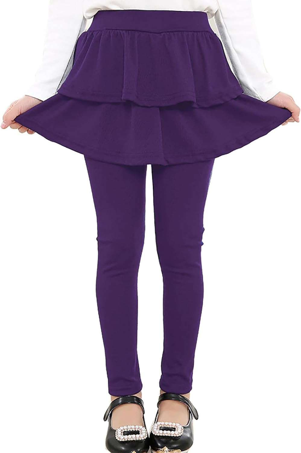 RieKet Girls School Uniform Pants Warm Stretchy Athletic Leggings with Skirt 2-14 Years RieKet Girls School Uniform Pants Warm Stretchy Athletic Leggings with Skirt 2-14 Years