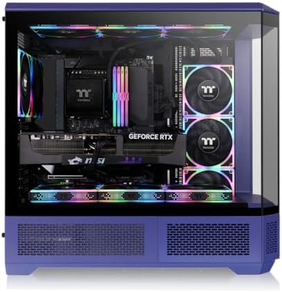 Thermaltake View 600 TG; Full Tower; 420mm Radiator Support; 480mm GPU Clearance; Hidden Connector Support; Rotatable PCIe Slots; 220mm PSU Clearance; Future Dusk; CA-11H-00FNWN-00 — 사진 3