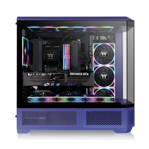 Image of Thermaltake View 600 TG; Full Tower; 420mm Radiator Support; 480mm GPU Clearance; Hidden Connector Support; Rotatable PCIe Slots; 220mm PSU Clearance; Future Dusk; CA-11H-00FNWN-00