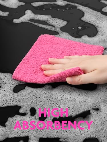 itanso Tear-A-Rag Roll -50 Pack, 12 x 12" Microfiber Cleaning Cloth, Reusable Towels for home, auto and shop (Magenta)