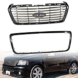 Grille Compatible Fit For Ford 2006-2008 F-150 Black Shell w/Chrome Insert Plastic