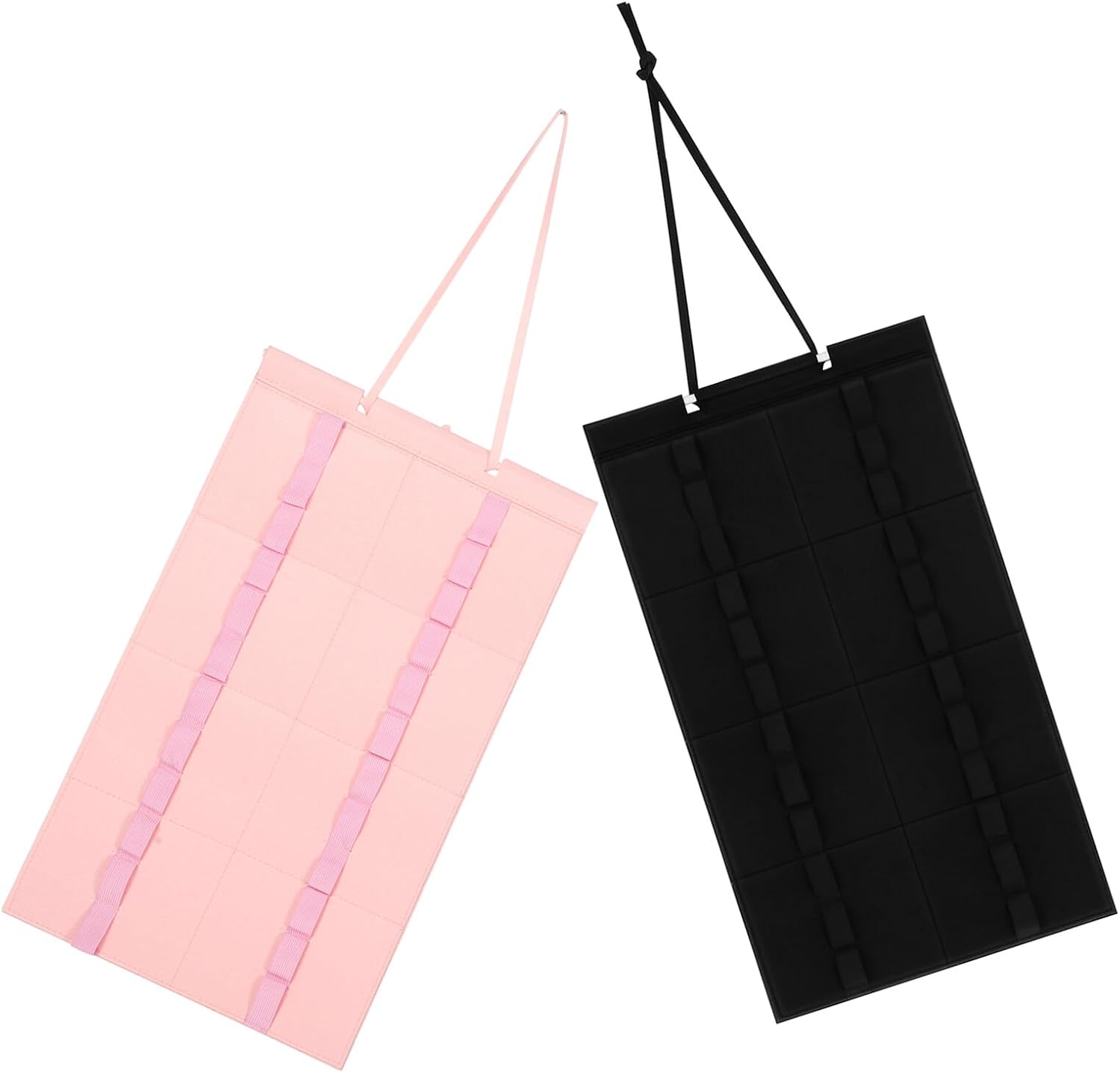 2pcs Martial Arts Belt Display Rack Wall Hanging Organizer Black and Pink Belt Storage Holder for Karate and Taekwondo Learners