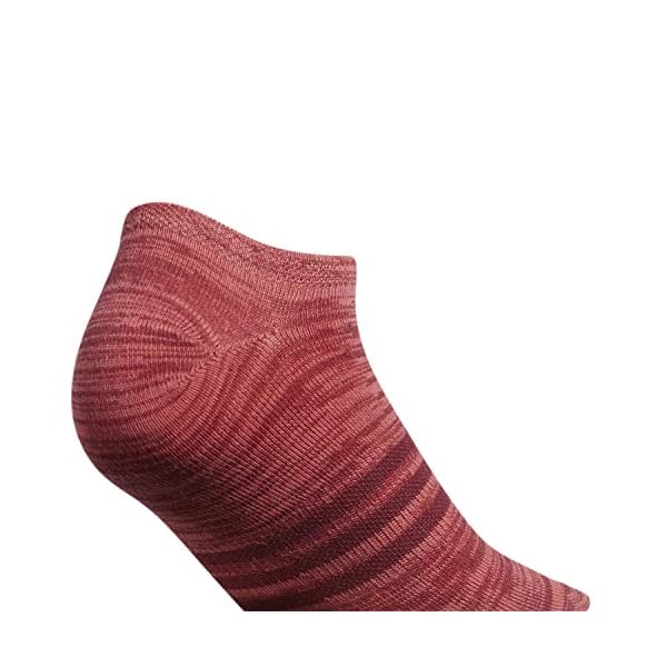 adidas Women's Superlite 6-Pack No Show, Semi Flash Red-Legacy Red Space Dye/Legacy Red White-Clear Onix Space, Medium