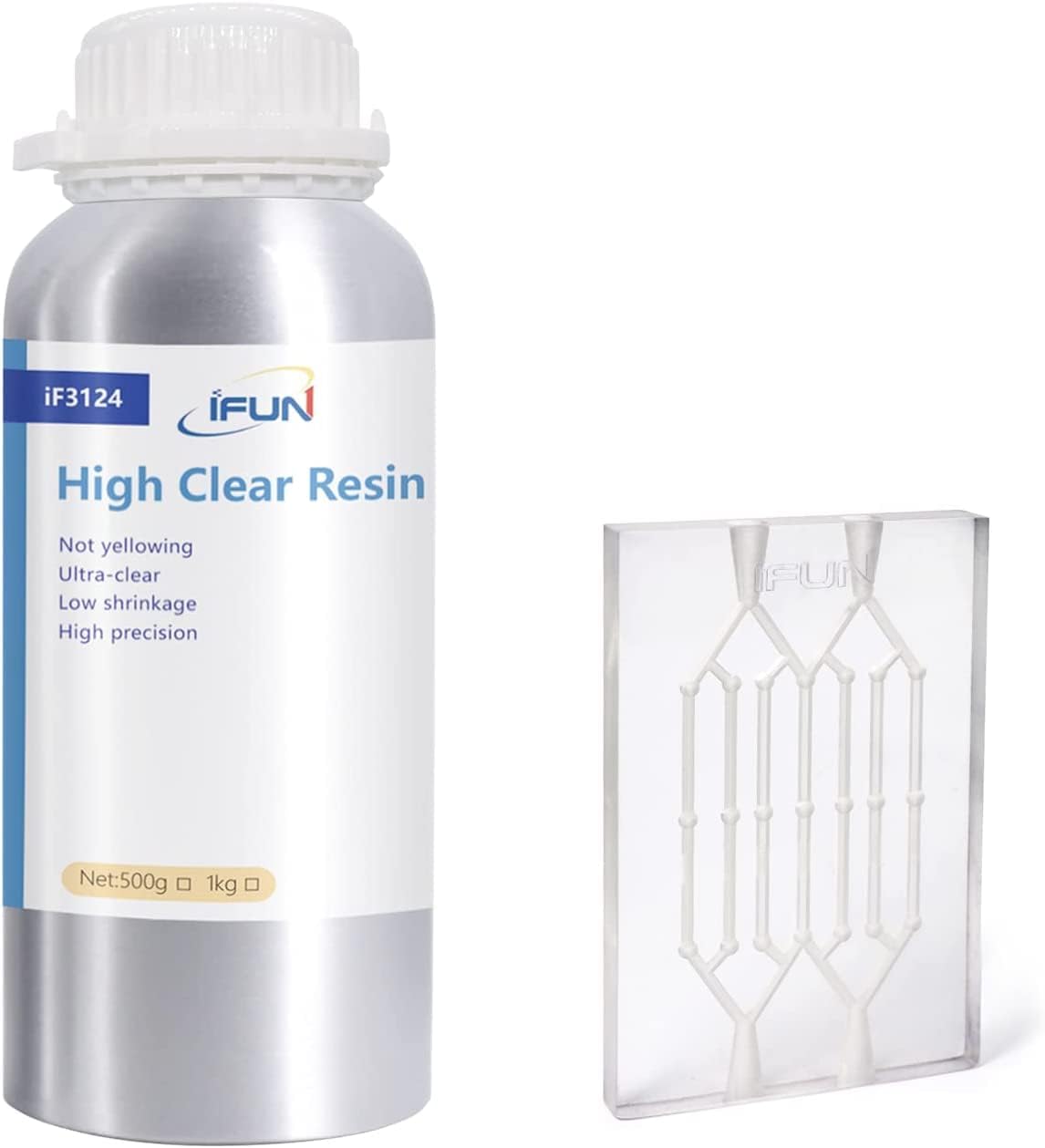 High Clear Resin 3D Printer 405nm UV-Curing Photopolymer Resin for LCD DLP 3D Printing 500G