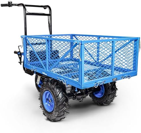 Landworks Utility Cart Hand Truck Power Wagon Super Duty Electric 48V DC 500W AGM Battery 500LBS & 1000LBS+ Load/Hauling Cap Wheelbarrow Barrel Dump w/All Purpose Modular Cargo Bed