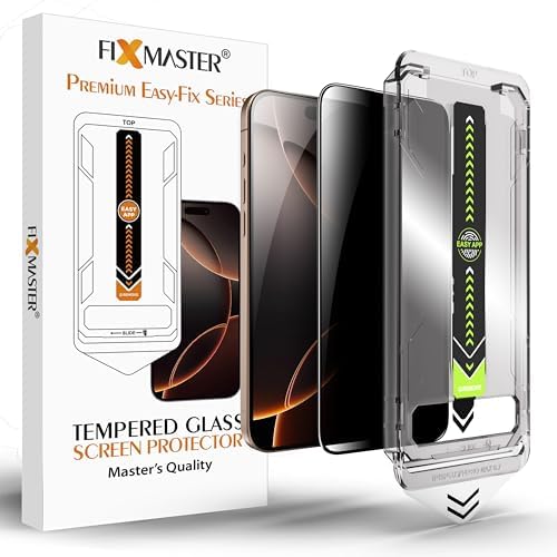 Fixmaster iPhone 15 Pro ile Uyumlu Hayalet (Privacy) Temperli Cam, Easy Fix Kolay Kurulum Serisi Yüksek Kaliteli Ekran Koruyucu - Görsel 1