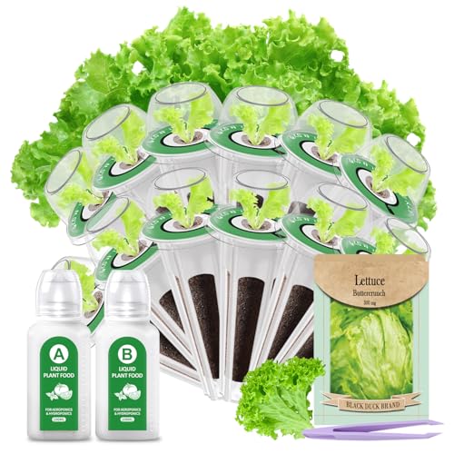Dryades Gourmet Lettuce Seed Pod Kit for AeroGarden, iDoo, Ahopegarden, MuFGA with Nutrient Solution, Hydroponics Growing Kit for Indoor Garden System (12-Pod)