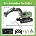 IQKidz Remote Control Excavator Toys for Boys 4-7 Yrs Old - Best Birthday for Kids 3 5 8 9 10+, Metal Shovel Construction Vehicles with Light Sound, 2.4G Rechargeable RC Tracked Digger