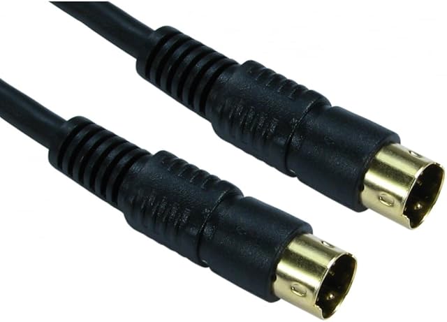 World of Data 1.5m SVHS Cable 100% Copper Wire - 4 Pin Video Lead - S-Video - TV - Male to Male