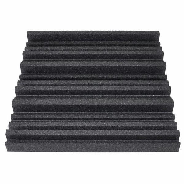 Akustischer Diffusor Skyline QRD, expandiertes Polystyrol EPS, 60 x 60 x 7 cm, Set mit 2 Paneelen, Weiß/Schwarz, zur akustischen Optimierung der Umwelt (schwarz)