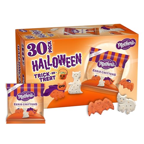 Mother’s Circus Halloween Animal Cookies, Snack Pack Halloween Treats for Kids, Individually Wrapped Halloween Cookies, Cats and Bats Frosted Animal Cookies with Sprinkles, 30ct Box