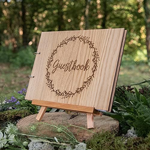 Wedding Guest book | wooden rustic guestbook | for party weddings reception | blank 30 pages | 60 sides