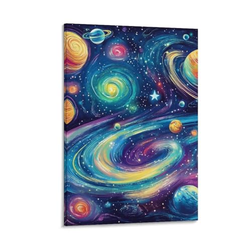 Toile galaxie cosmique murale pour illuminer un couloir ou mur vide