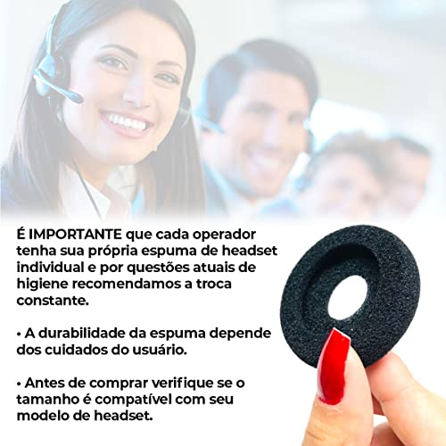 Kit com 10 espumas headset TELEMARKETING 5.3cm