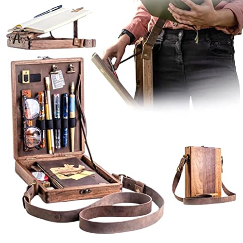 Writers Messenger Wood Box Retro Wooden Artist Tool and Brush Storage Case messenger wood box