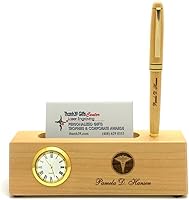 Vista 16 de Tarjetero personalizado de palisandro sólido con reloj y bolígrafo para hombres BUS-MP-Bankers