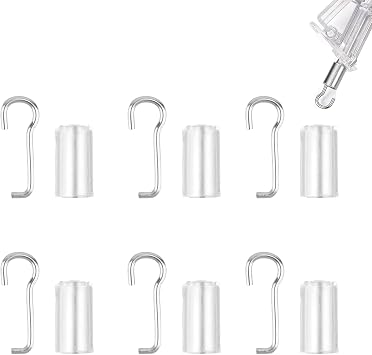 6 Set Wand Wire Hook Replacement Wand Tilter Hooks Blind Wand Hook and Sleeve Collar for Blind Tilt Mechanism Horizontal Blinds Tilt Rod Repair Window Treatment Maintenance Renovation
