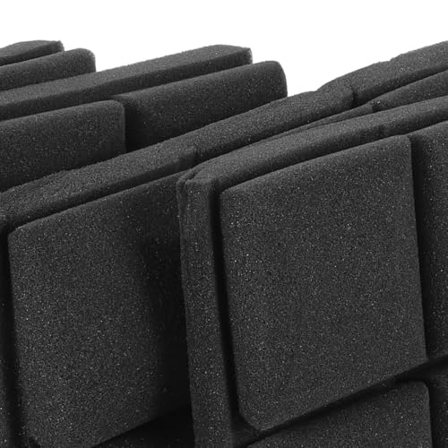 WHAMVOX 4 paneles de espuma absorbente de sonido para insonorización, para paredes acústicas y estudio, color negro, 25x25cm miniatura 3