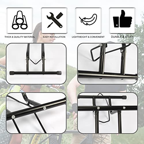 Bicycle Floor Stand, Steel Bike Parking Rack Fits 16"-29" Bikes, Cycling Storage Organizer For Indoor Outdoor Home Garage, Bicycle Holder For Mountain And Road Bike, Black #TOP3