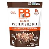 PBfit No Bake Peanut Butter & Cocoa Protein Ball Mix, 8g Protein, Made with Chia Seeds & Whole Grain Oats, Gluten Free, Vegan Snacks, 10.58 Oz Bag
