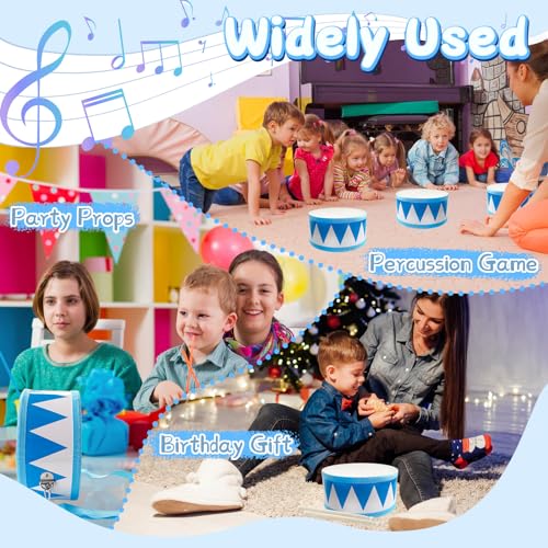 Kids Drum Set,8 Inch Wooden Drum Toys,Educational Baby Musical Toy with an Adjustable Strap and 2 Drumsticks,Sensory Musical Instrument Toys for Toddler,Kids,Boys & Girls by Xeehwb - Image 5