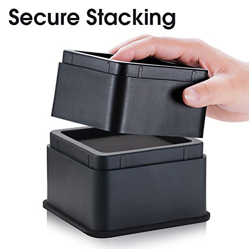 Iprimio Bed Risers - Square, 2 Inch Lift, Heavy Duty, 8 Pack, Up To 10000Lbs - Bed Raising Blocks, Furniture Risers - Safe, Sturdy Bed Lifts For College Dorm Rooms, Couches, Tables, Desk Riser #TOP4