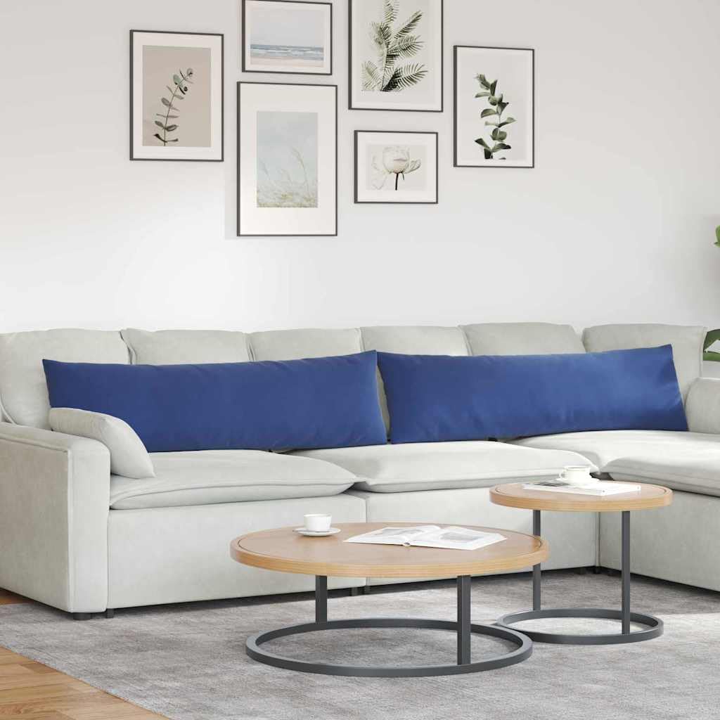 Cuscino Divano 2 Pezzi Blu Polizia in Tessuto a Coste 145x40 cm Federe Sfoderabili Imbottitura Poliestere per Soggiorno Camera da Letto Ufficio Design Moderno con Morbida Imbottitura