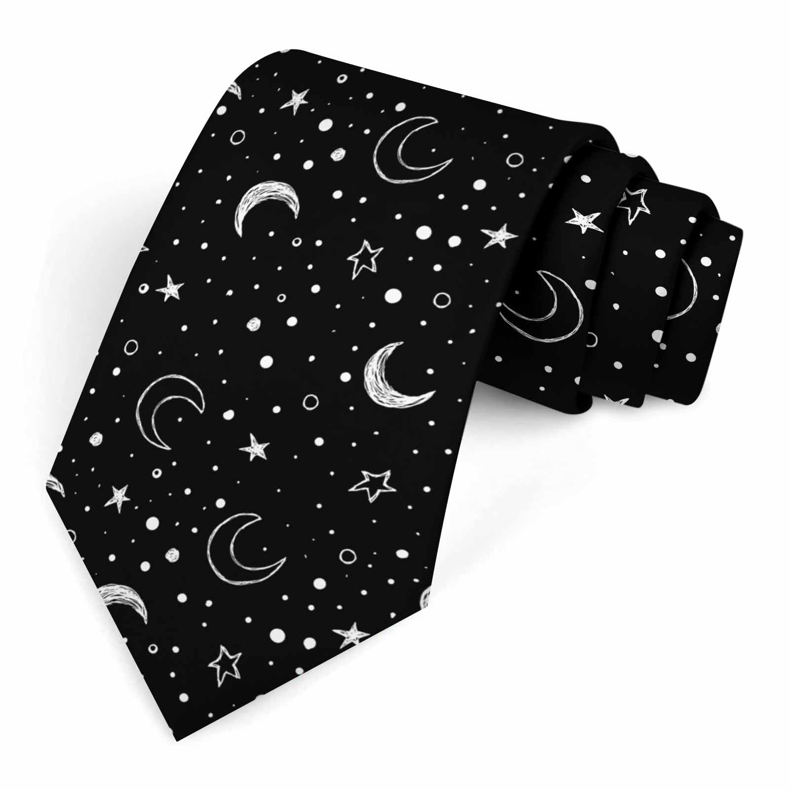 Muntayson Unisex Night Sky Moon Mens Tie Men's Necktie Ties For Mens Daily Wedding Party Business