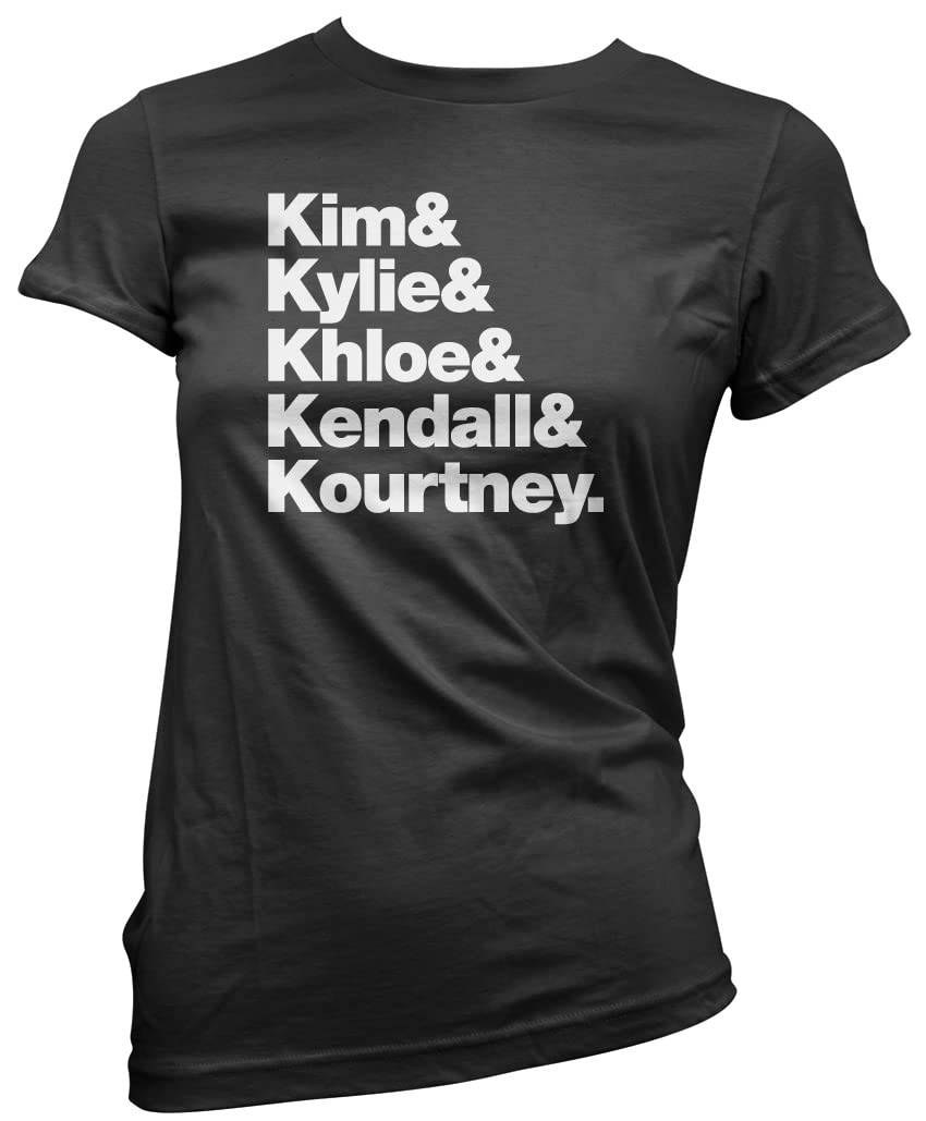 HotScamp Kim, Kylie, Khloe, Kendall & Kourtney Women's T-Shirt - Black 16